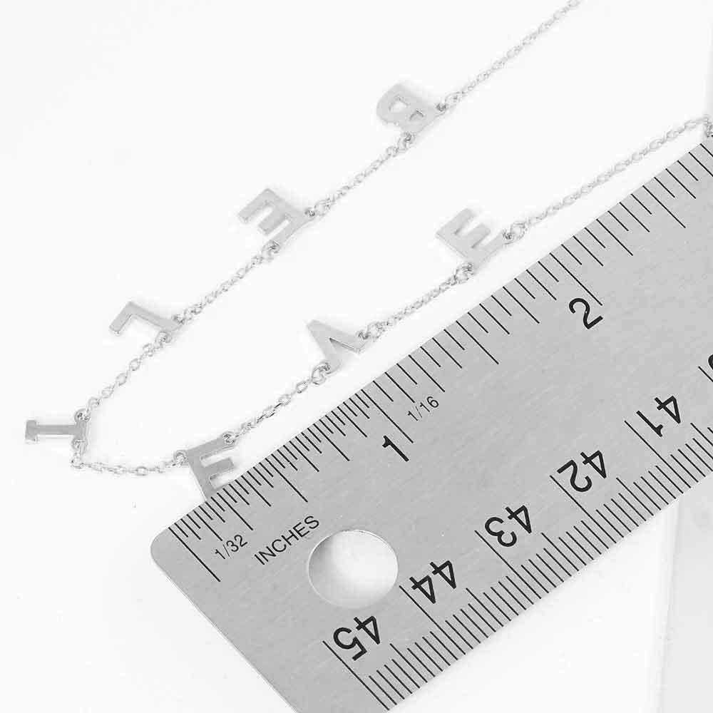 Gold BELIEVE White Gold Dipped Metal Message Pendant Station Necklace - Jewelry Store by Erik Rayo