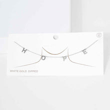 Load image into Gallery viewer, Gold HOPE White Gold Dipped Metal Message Pendant Station Necklace
