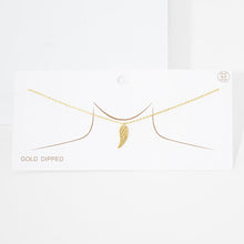 Load image into Gallery viewer, Gold Gold Dipped Metal Wing Pendant Necklace
