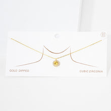 Load image into Gallery viewer, Yellow Gold Dipped CZ Round Pendant Necklace
