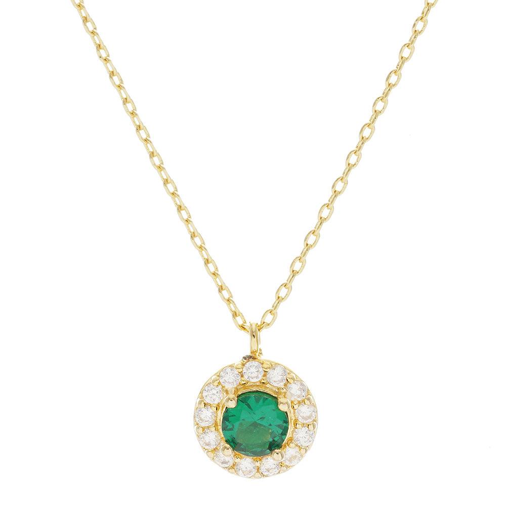 Gold Gold Dipped CZ Round Pendant Necklace - Jewelry Store by Erik Rayo