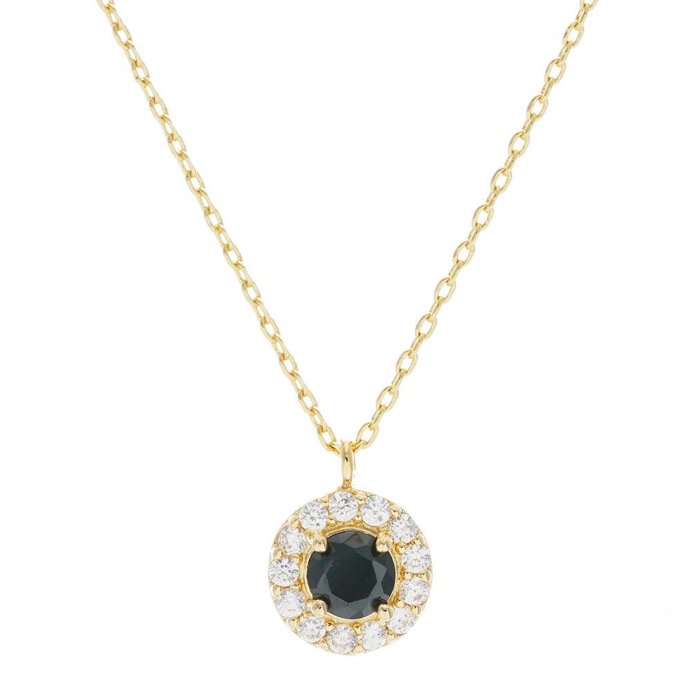 Gold Gold Dipped CZ Round Pendant Necklace - Jewelry Store by Erik Rayo