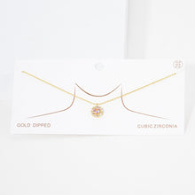 Load image into Gallery viewer, Pink Gold Dipped CZ Round Pendant Necklace
