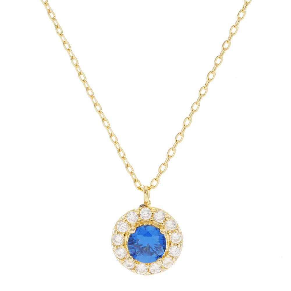 Gold Gold Dipped CZ Round Pendant Necklace - Jewelry Store by Erik Rayo