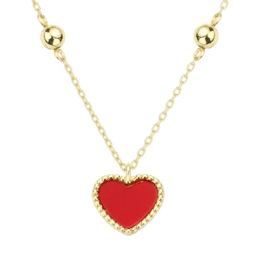 Red Gold Dipped Heart Pendant Necklace - Jewelry Store by Erik Rayo