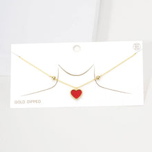 Load image into Gallery viewer, Red Gold Dipped Heart Pendant Necklace
