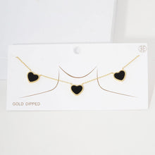 Load image into Gallery viewer, Gold Gold Dipped Triple Heart Pendant Necklace
