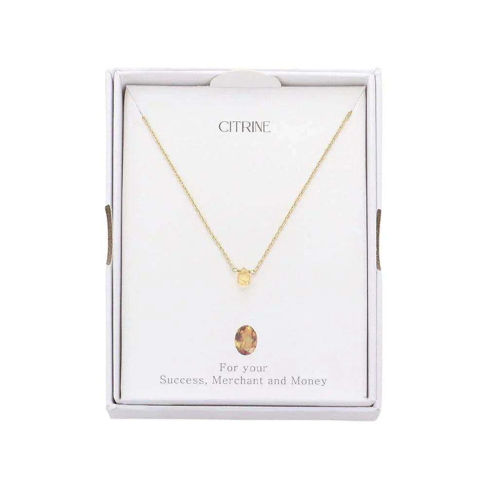 Yellow Semi Precious Teardrop Pendant Necklace - Jewelry Store by Erik Rayo