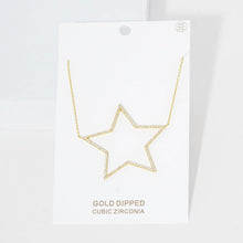 Load image into Gallery viewer, Gold Gold Dipped CZ Open Star Pendant Necklace
