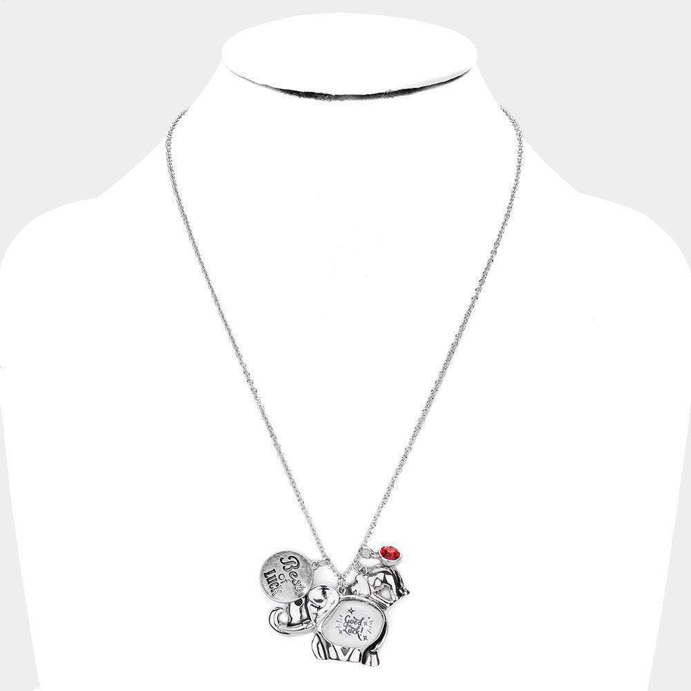 Silver Good Luck Metal Elephant Pendant Necklace - Jewelry Store by Erik Rayo