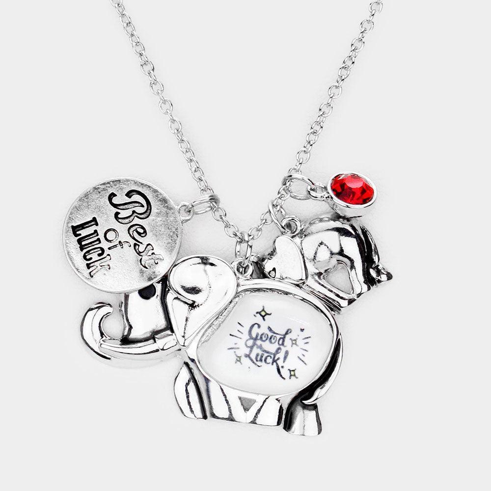 Silver Good Luck Metal Elephant Pendant Necklace - Jewelry Store by Erik Rayo
