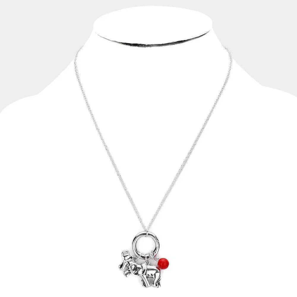 Silver Metal Elephant Bead Ball Pendant Necklace - Jewelry Store by Erik Rayo