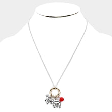 Load image into Gallery viewer, Two Tone Metal Elephant Bead Ball Pendant Necklace

