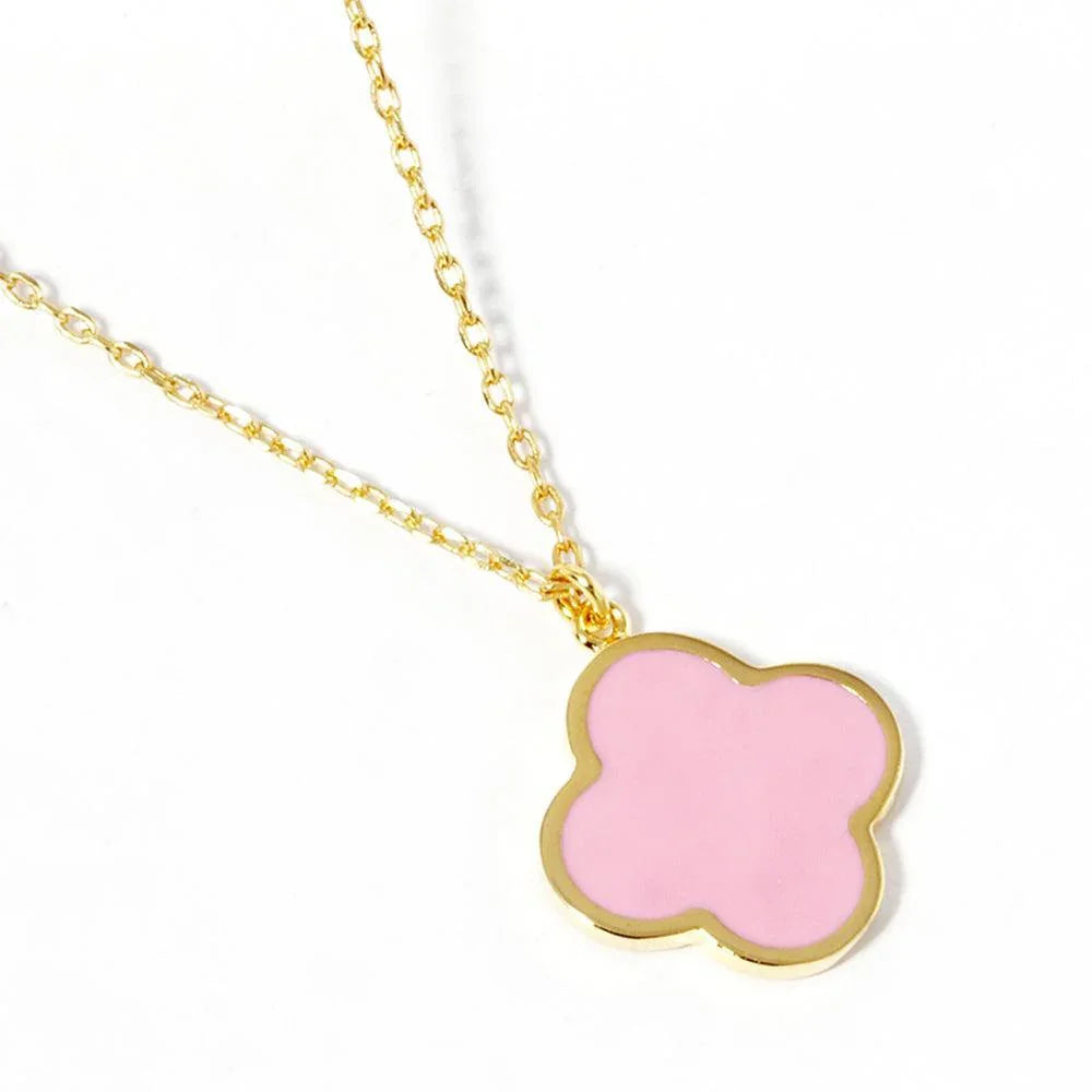 Pink Gold Dipped Quatrefoil Pendant Necklace - Jewelry Store by Erik Rayo