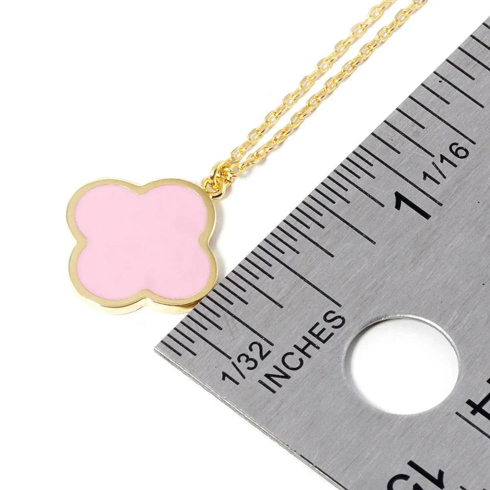 Pink Gold Dipped Quatrefoil Pendant Necklace - Jewelry Store by Erik Rayo