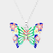 Load image into Gallery viewer, Enamel Butterfly Pendant Necklace
