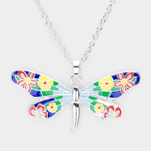 Load image into Gallery viewer, Enamel Dragonfly Pendant Necklace
