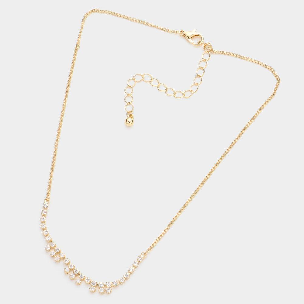 Gold Brass Metal Rhinestone Pendant Necklace - Jewelry Store by Erik Rayo