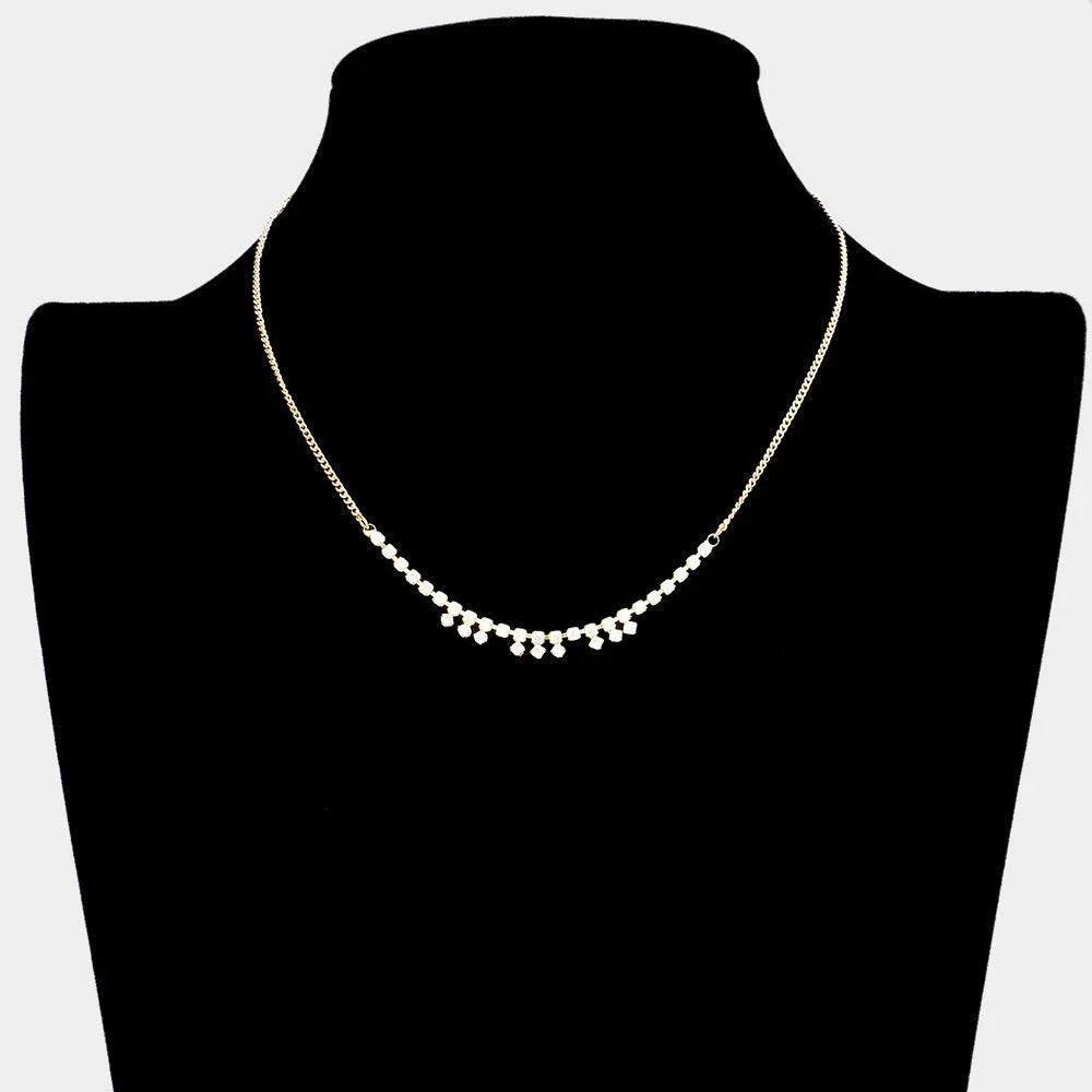 Gold Brass Metal Rhinestone Pendant Necklace - Jewelry Store by Erik Rayo