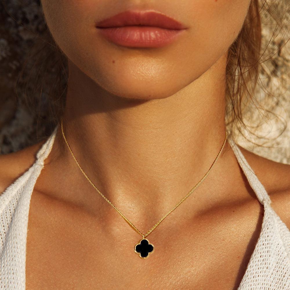 Gold Gold Dipped Quatrefoil Pendant Necklace - Jewelry Store by Erik Rayo