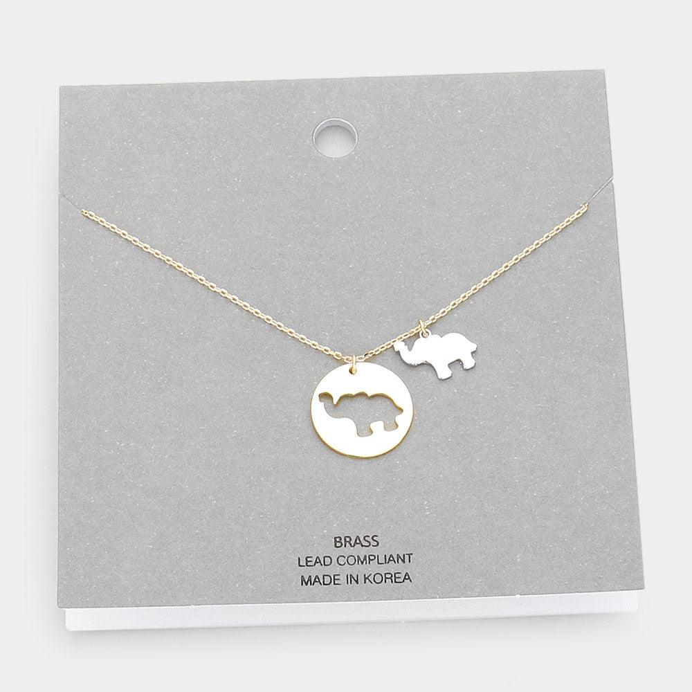 Gold Brass Metal Camel Pendant Necklace