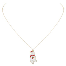 Load image into Gallery viewer, White Enamel Christmas Bead Pendant Necklace
