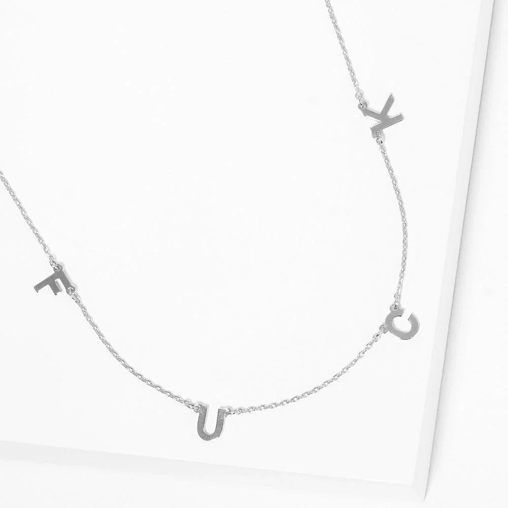 Gold White Gold Dipped Metal FXXK Message Pendant Necklace - Jewelry Store by Erik Rayo