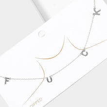 Load image into Gallery viewer, Gold White Gold Dipped Metal FXXK Message Pendant Necklace
