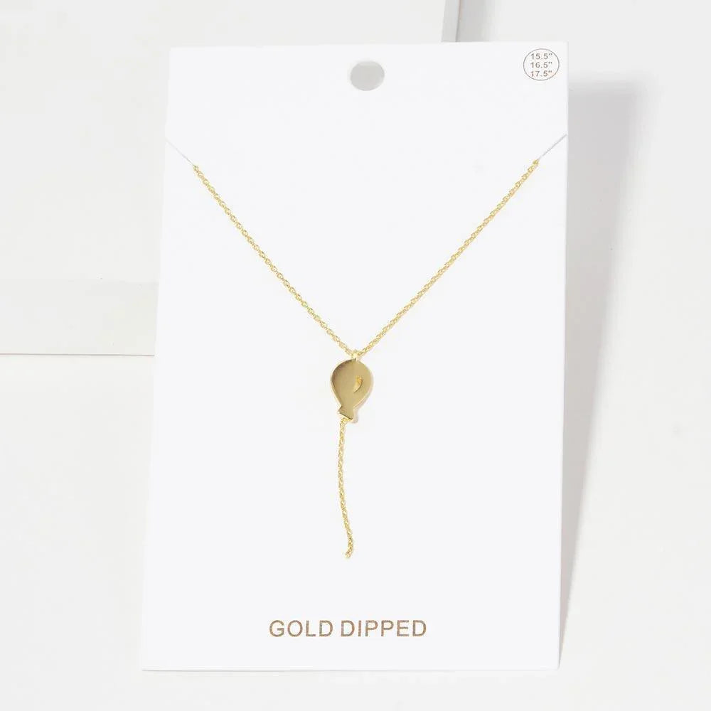 Gold Gold Dipped Mini Balloon Pendant Y Necklace - Jewelry Store by Erik Rayo