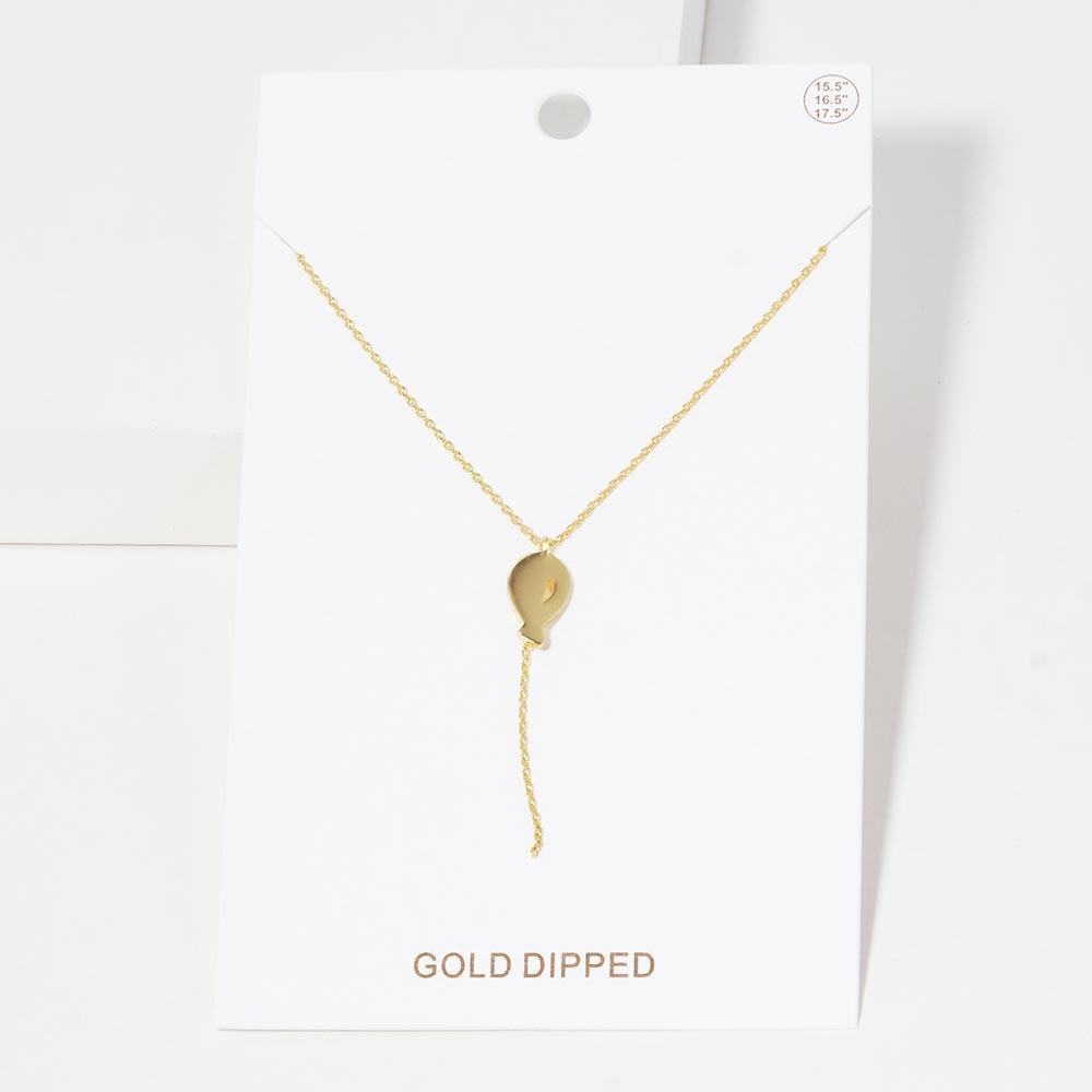 Gold Gold Dipped Mini Balloon Pendant Y Necklace