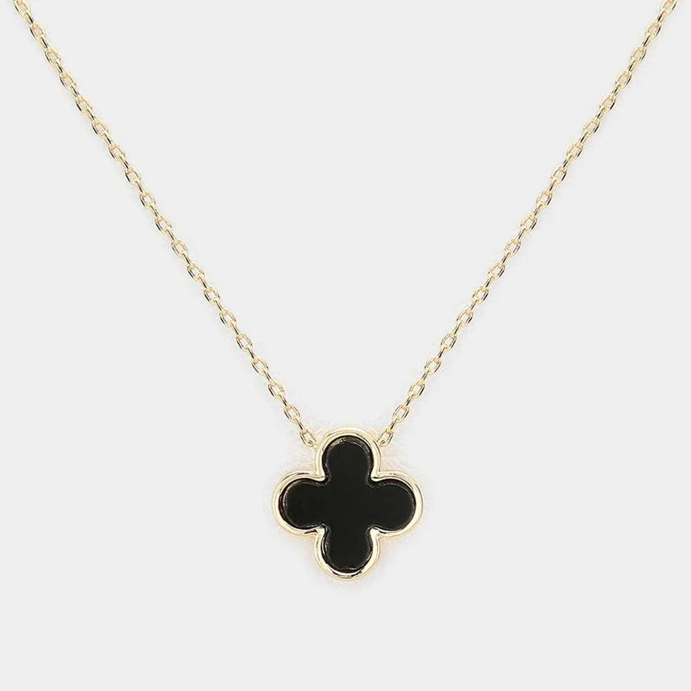 Black Quatrefoil Pendant Necklace - Jewelry Store by Erik Rayo