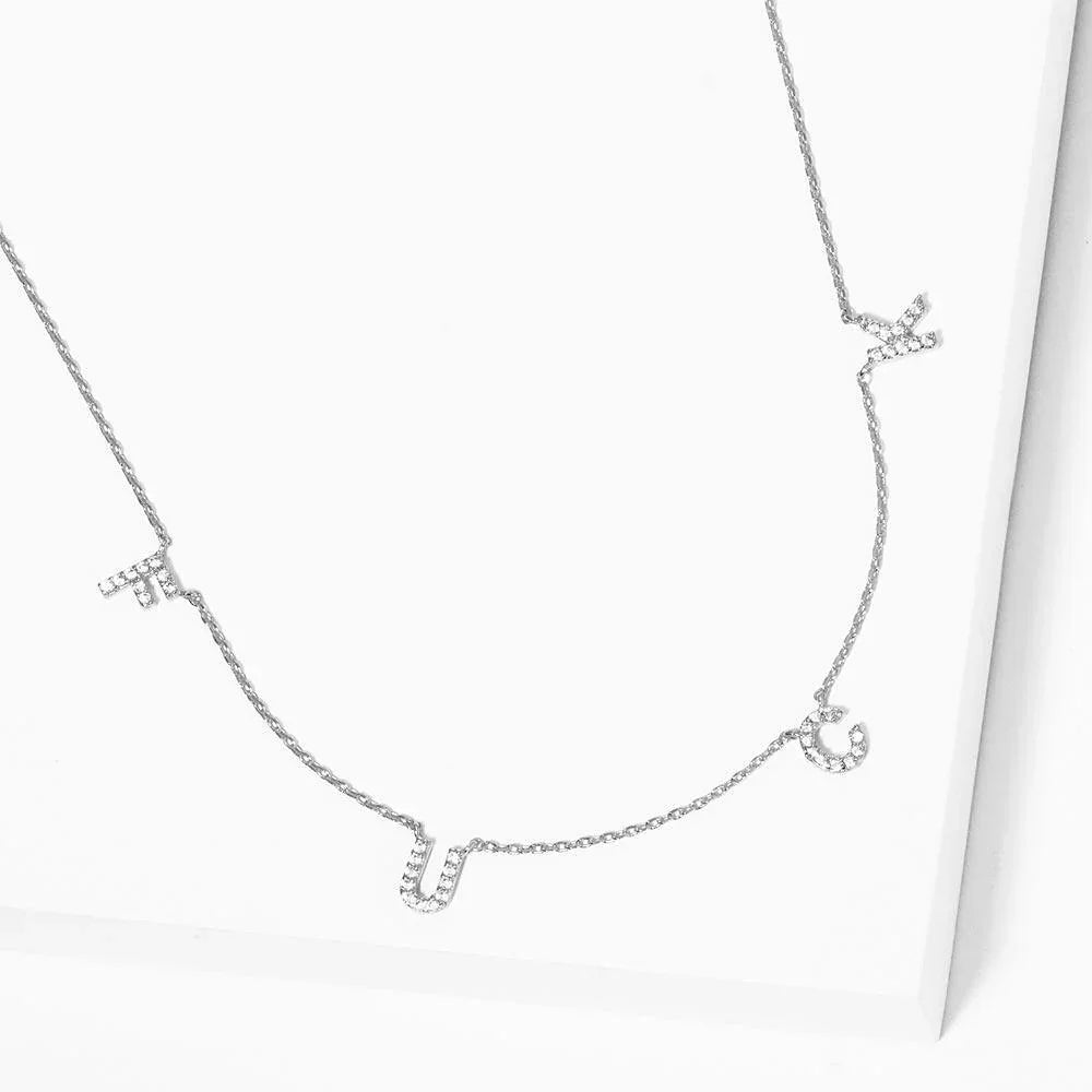 Gold FXXK Message Pendant White Gold Dipped Necklace - Jewelry Store by Erik Rayo