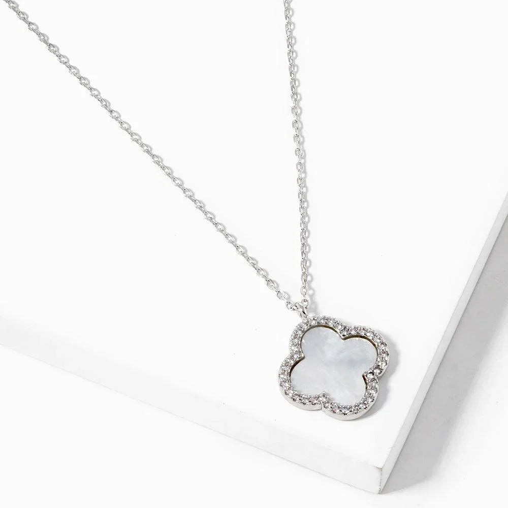 White White Gold Dipped Quatrefoil Pendant Necklace - Jewelry Store by Erik Rayo