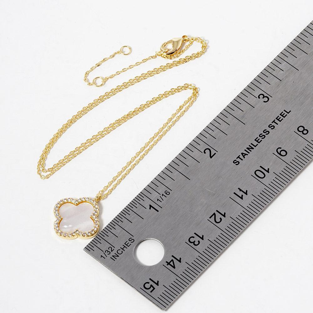 White White Gold Dipped Quatrefoil Pendant Necklace - Jewelry Store by Erik Rayo