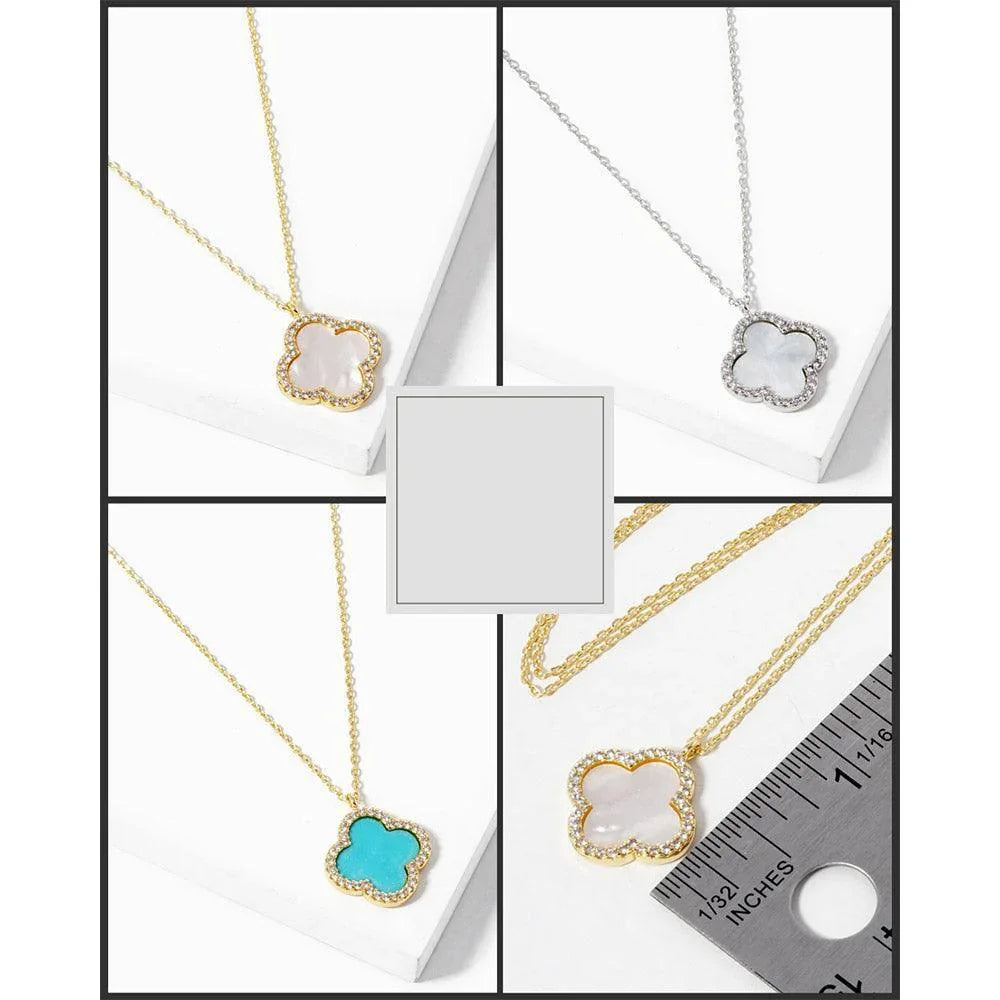 White White Gold Dipped Quatrefoil Pendant Necklace - Jewelry Store by Erik Rayo
