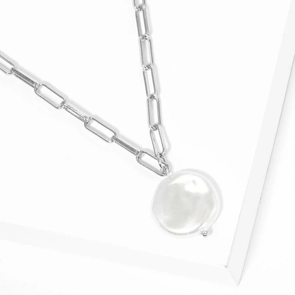 Gold White Gold Dipped Pearl Pendant Choker Necklace - Jewelry Store by Erik Rayo
