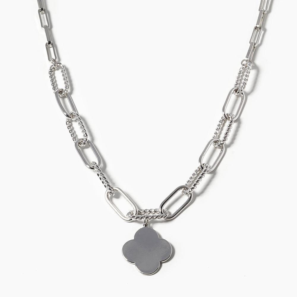 Gold Whtie Gold Dipped Quatrefoil Pendant Necklace - Jewelry Store by Erik Rayo