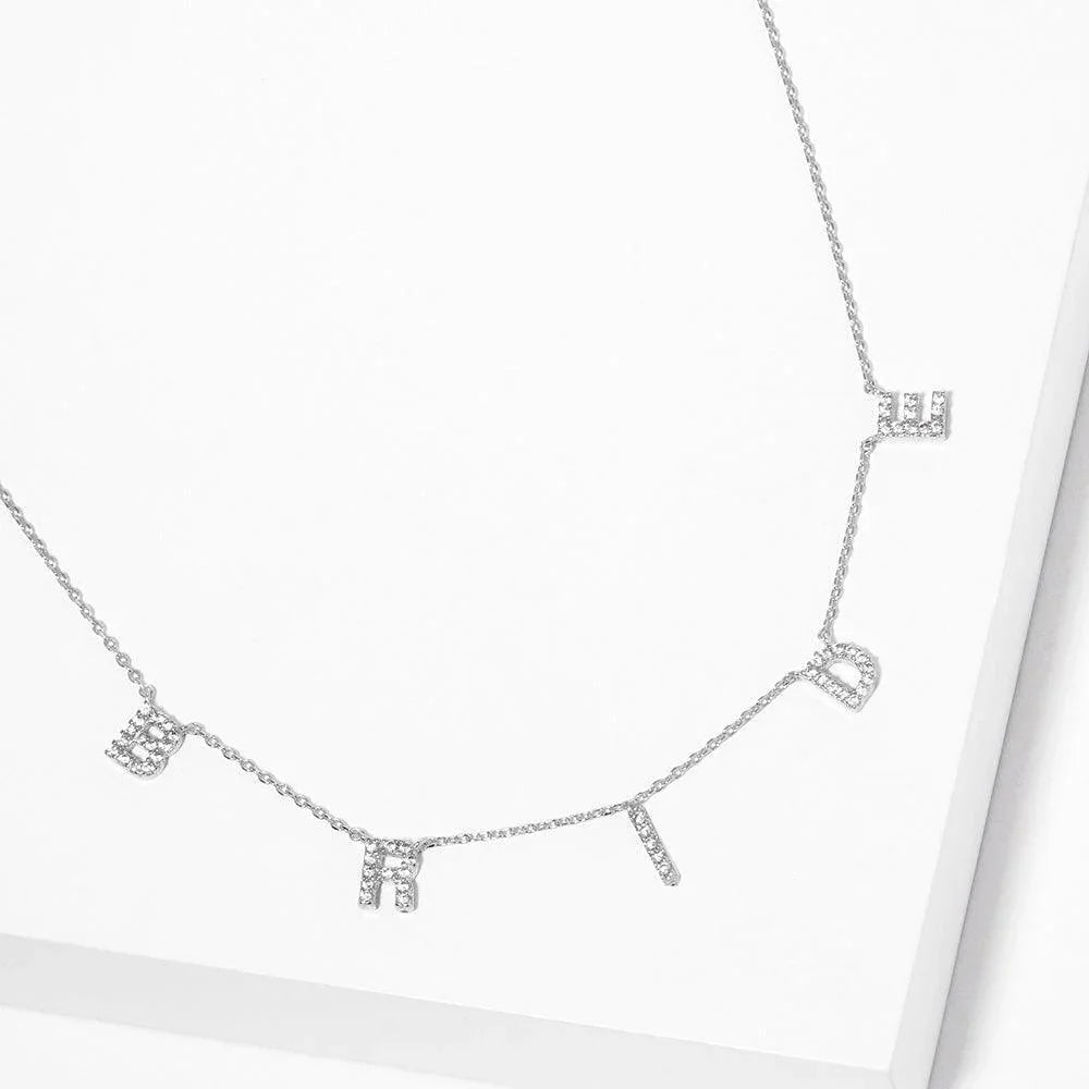 Gold BRIDE Message Pendant Gold Dipped CZ Necklace - Jewelry Store by Erik Rayo