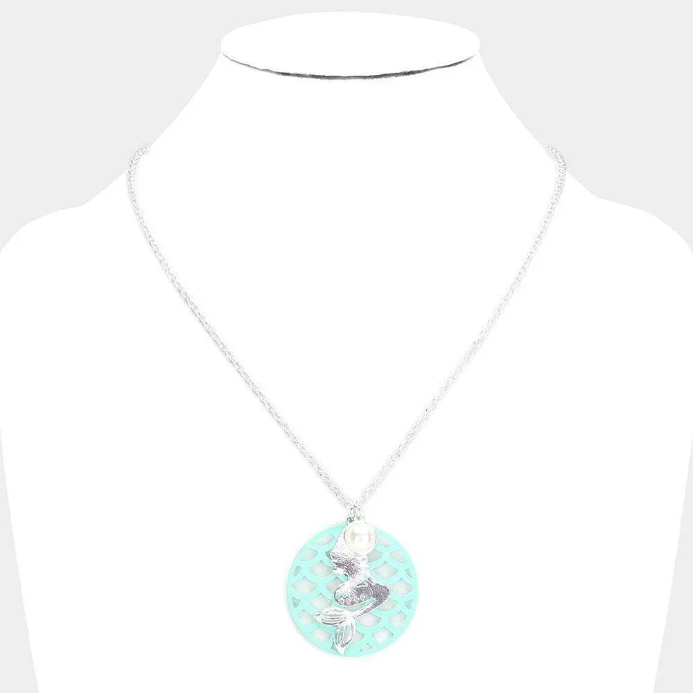 Pearl Metal Mermaid Pendant Necklace - Jewelry Store by Erik Rayo
