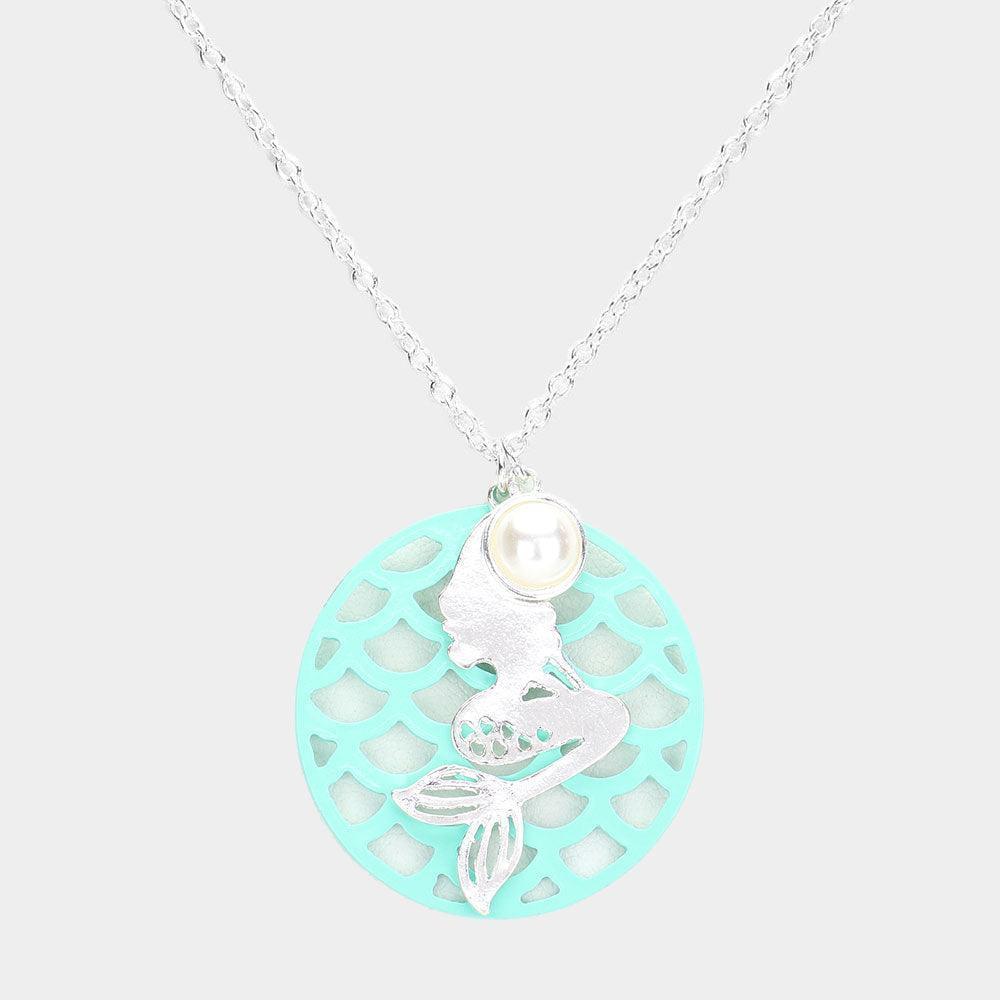 Pearl Metal Mermaid Pendant Necklace - Jewelry Store by Erik Rayo