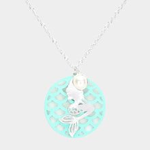 Load image into Gallery viewer, Pearl Metal Mermaid Pendant Necklace
