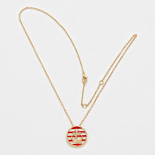 Load image into Gallery viewer, Pink Striped Lacquered Enamel Anchor Pendant Necklace
