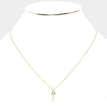 Load image into Gallery viewer, Gold Brass Metal Key Lock Pendant Necklace
