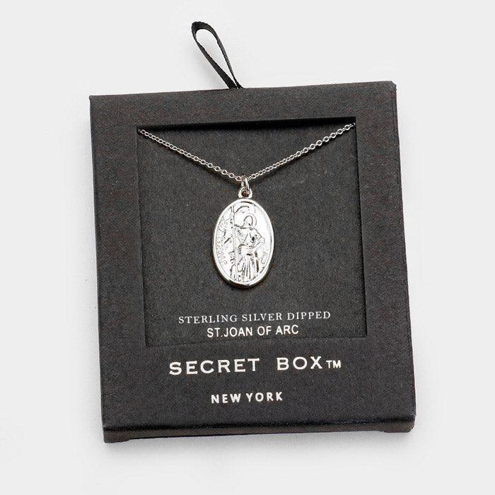 Silver Sterling Silver Dipped St. Joan Of Arc Pendant Necklace - Jewelry Store by Erik Rayo