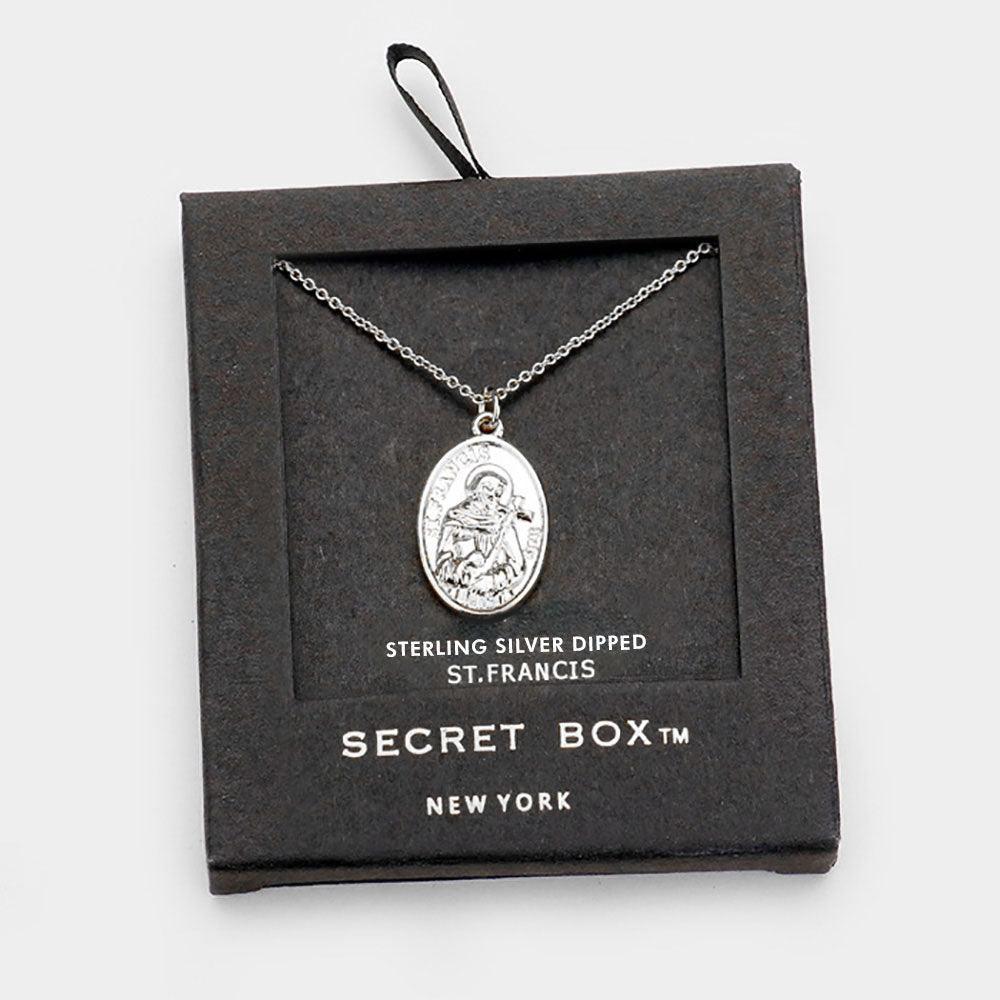 Silver Sterling Silver Dipped St. Francis Pendant Necklace - Jewelry Store by Erik Rayo