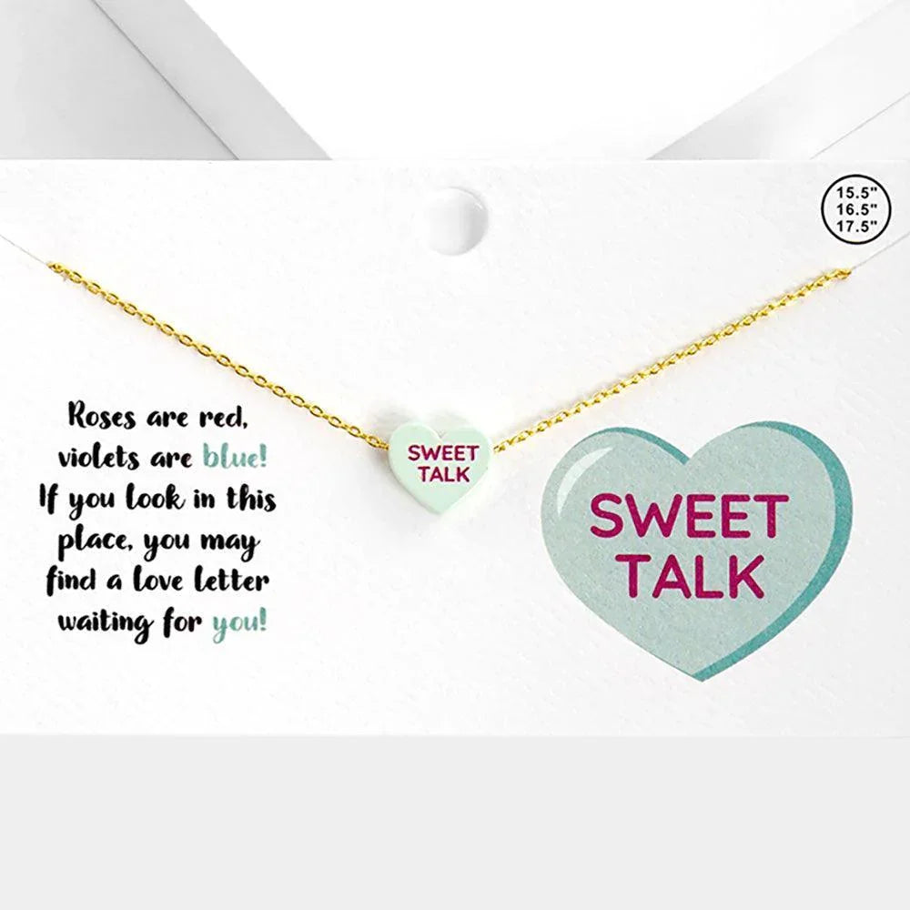 Sweet Talk Message Heart Pendant Necklace - Jewelry Store by Erik Rayo