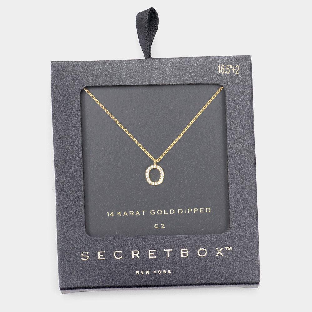 Gold O 14K Gold Dipped CZ Monogram Pendant Necklace - Jewelry Store by Erik Rayo