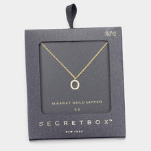 Load image into Gallery viewer, Gold O 14K Gold Dipped CZ Monogram Pendant Necklace
