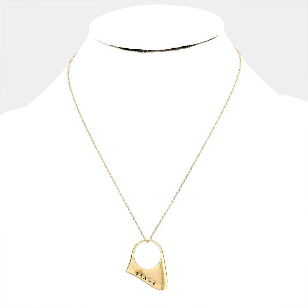 14K Gold Dipped 'Brave' Pendant Necklace - Jewelry Store by Erik Rayo