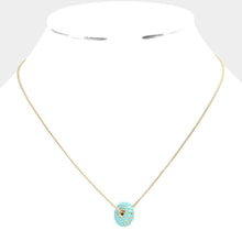 Load image into Gallery viewer, Turquoise Bead Embellished Ring Pendant Necklace
